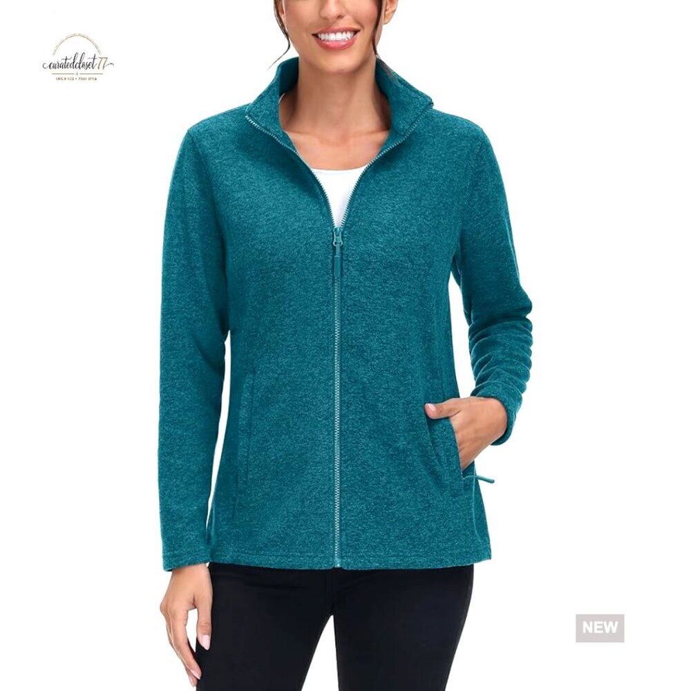 Lightweight Fleece Jacket Full Zip Winter Coat Active Performance